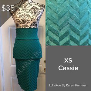 Teal Cassie Pencil skirt